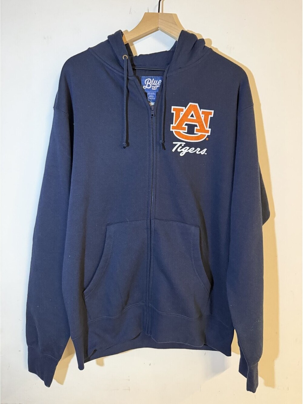Blue 84 Full Zip Hoodie Sweatshirt Auburn Tigers Mens L Long Sleeve Hooded